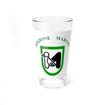 Flag of Marche Italy - Pint Glass 16oz 16oz - Go Mug Yourself