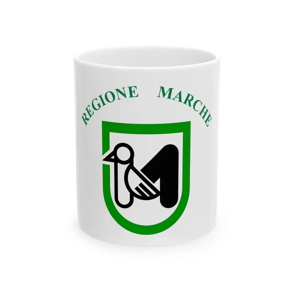 Flag of Marche Italy - White Coffee Mug 11oz - Go Mug Yourself