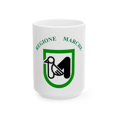 Flag of Marche Italy - White Coffee Mug 15oz - Go Mug Yourself