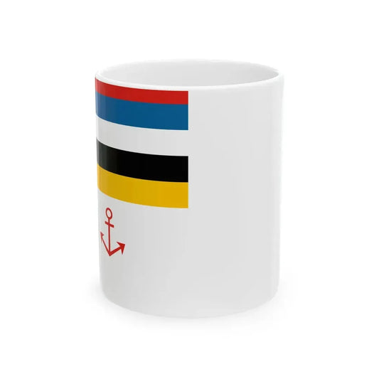 Flag of Marine Police Senior Officer at Present Afloat of Manchukuo (China) White Coffee Mug 11oz - Go Mug Yourself