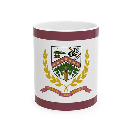 Flag of Marion County West Virginia (United States) White Coffee Mug 11oz - Go Mug Yourself