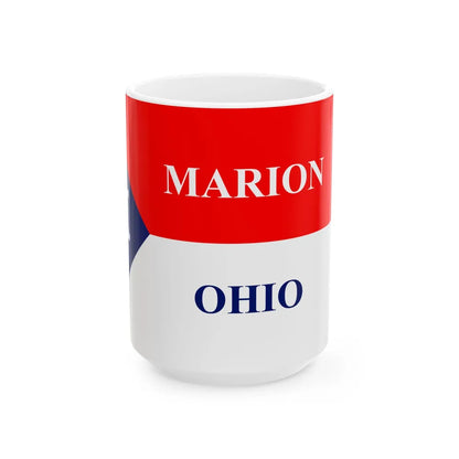 Flag of Marion Ohio (United States) White Coffee Mug 15oz - Go Mug Yourself