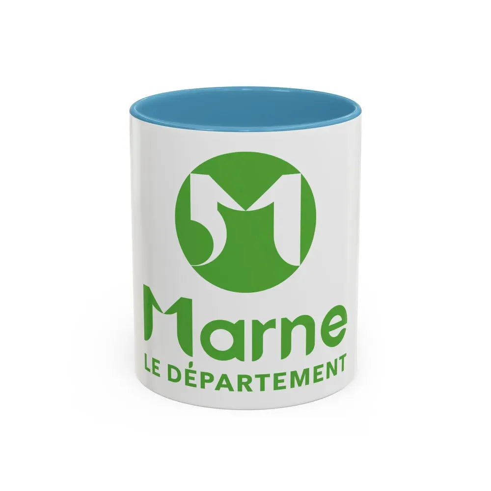 Flag of Marne France - Accent Coffee Mug 11oz Light Blue - Go Mug Yourself