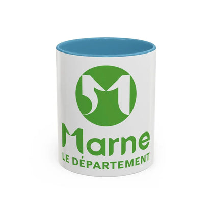 Flag of Marne France - Accent Coffee Mug 11oz Light Blue - Go Mug Yourself