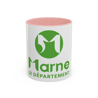 Flag of Marne France - Accent Coffee Mug 11oz Pink - Go Mug Yourself