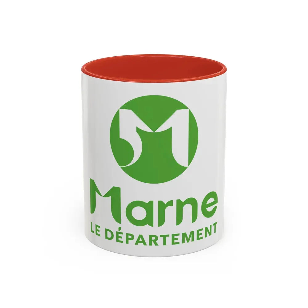 Flag of Marne France - Accent Coffee Mug 11oz Red - Go Mug Yourself