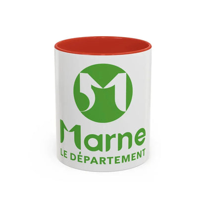 Flag of Marne France - Accent Coffee Mug 11oz Red - Go Mug Yourself