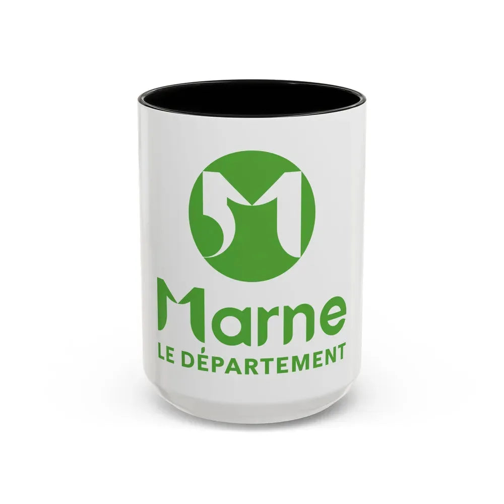 Flag of Marne France - Accent Coffee Mug 15oz Black - Go Mug Yourself