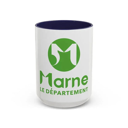 Flag of Marne France - Accent Coffee Mug 15oz Navy - Go Mug Yourself