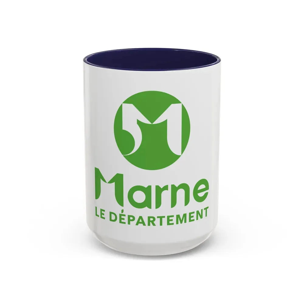 Flag of Marne France - Accent Coffee Mug 15oz Navy - Go Mug Yourself