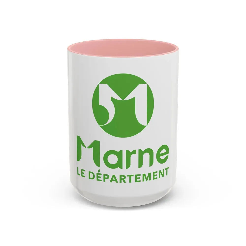 Flag of Marne France - Accent Coffee Mug 15oz Pink - Go Mug Yourself