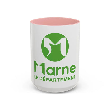 Flag of Marne France - Accent Coffee Mug 15oz Pink - Go Mug Yourself