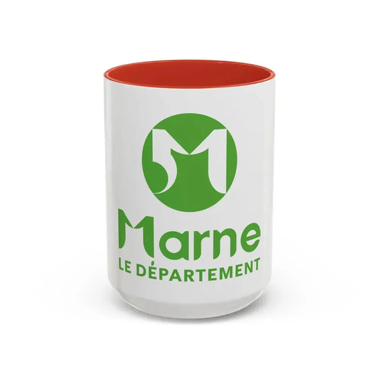 Flag of Marne France - Accent Coffee Mug 15oz Red - Go Mug Yourself