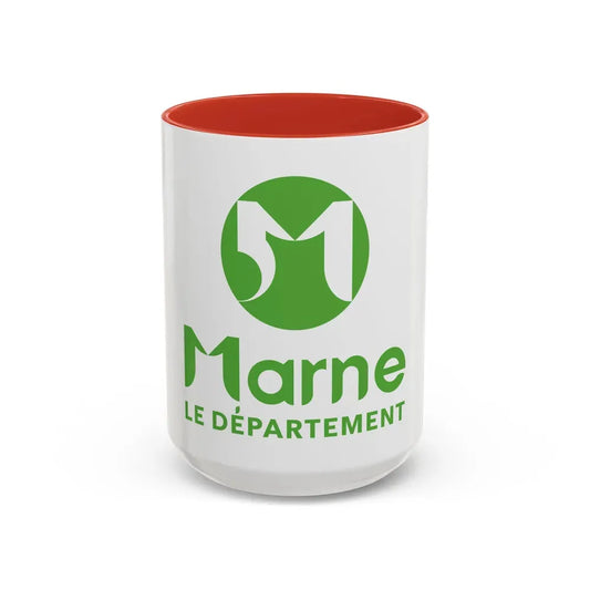 Flag of Marne France - Accent Coffee Mug 15oz Red - Go Mug Yourself