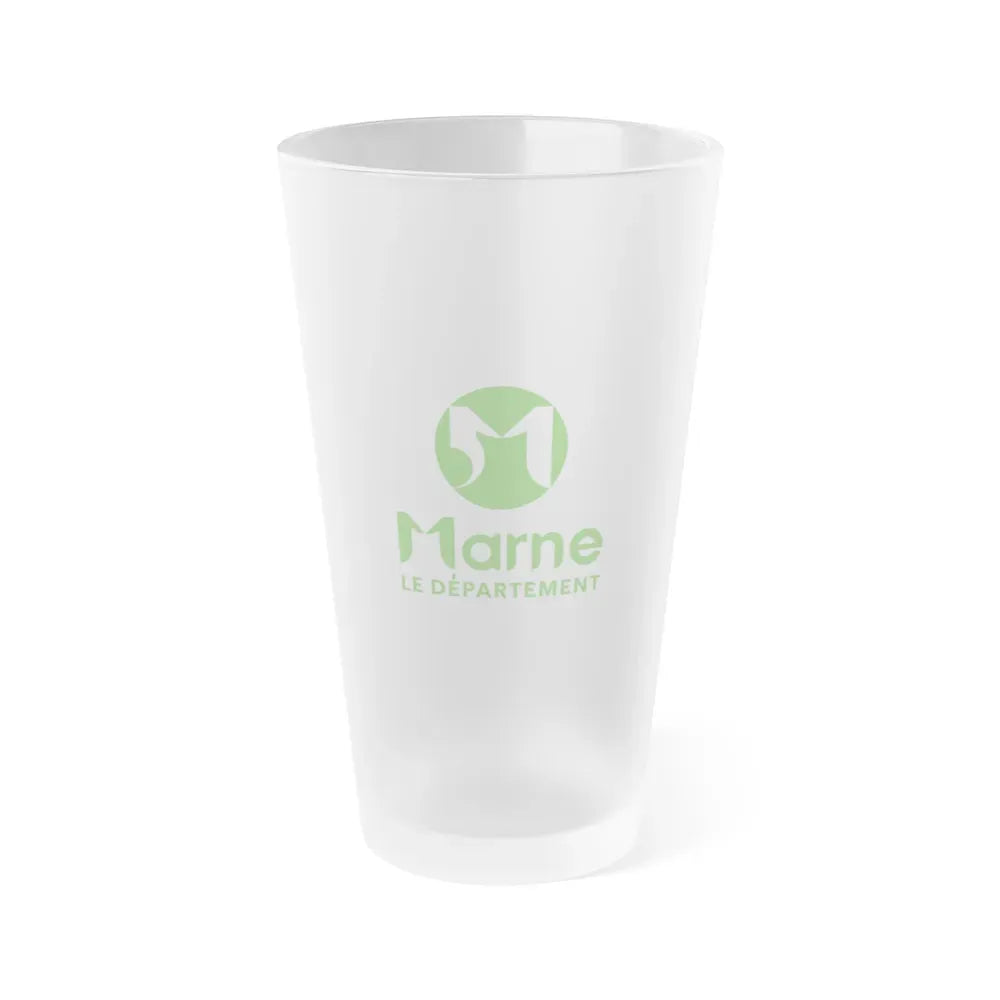 Flag of Marne France - Frosted Pint Glass 16oz 16oz Frosted - Go Mug Yourself