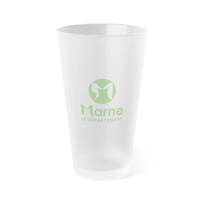 Flag of Marne France - Frosted Pint Glass 16oz 16oz Frosted - Go Mug Yourself