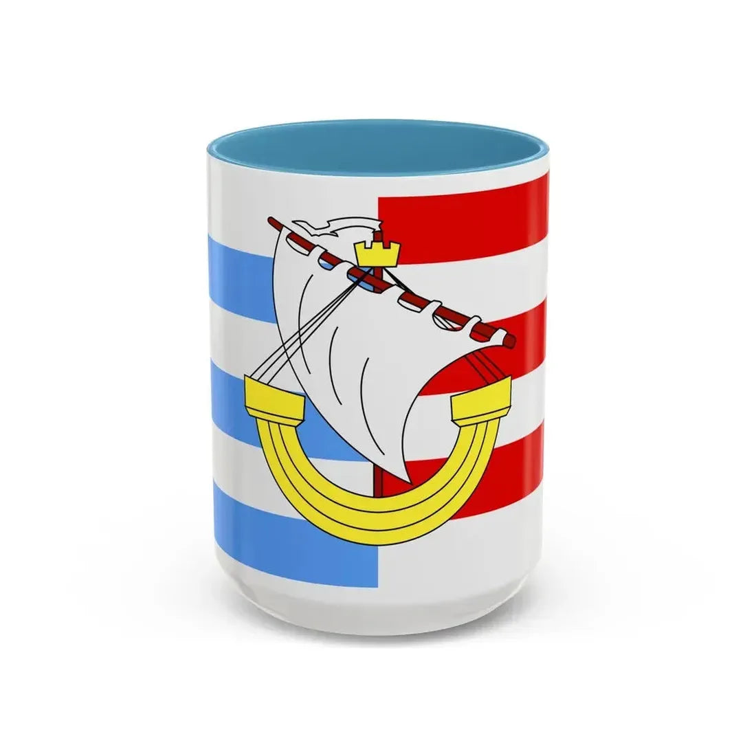 Flag of Marsa Malta - Accent Coffee Mug 15oz Light Blue - Go Mug Yourself