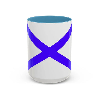 Flag of Marsaxlokk Malta - Accent Coffee Mug 15oz Light Blue - Go Mug Yourself