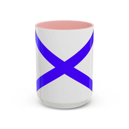 Flag of Marsaxlokk Malta - Accent Coffee Mug 15oz Pink - Go Mug Yourself