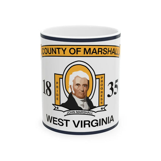 Flag of Marshall County West Virginia (United States) White Coffee Mug 11oz - Go Mug Yourself