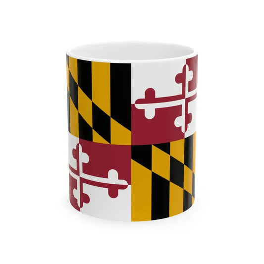 Flag of Maryland 3-2 (United States) White Coffee Mug 11oz - Go Mug Yourself