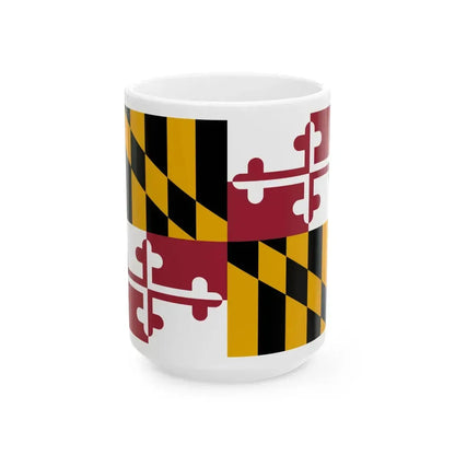 Flag of Maryland 3-2 (United States) White Coffee Mug 15oz - Go Mug Yourself