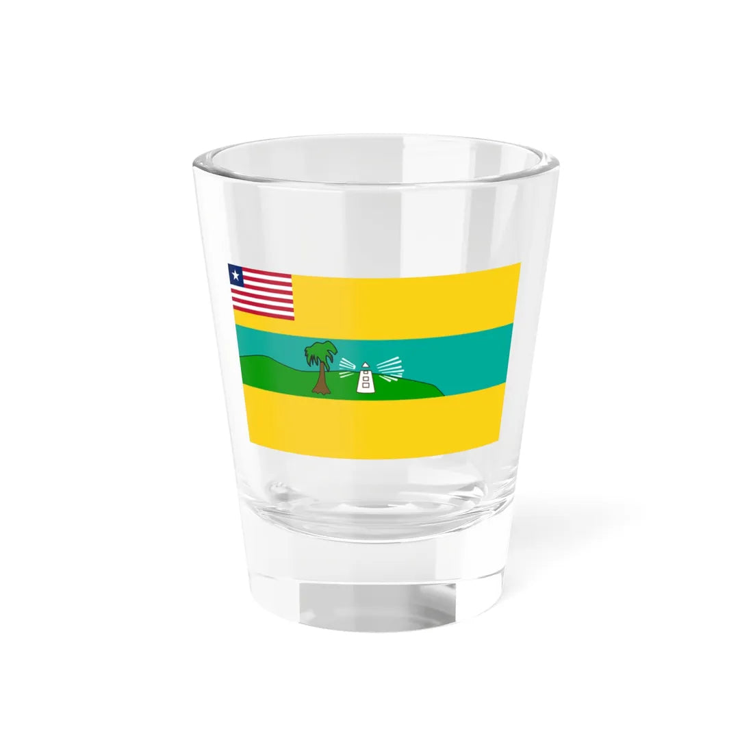 Flag of Maryland County (Liberia) Shot Glass 1.5oz 1.5oz - Go Mug Yourself