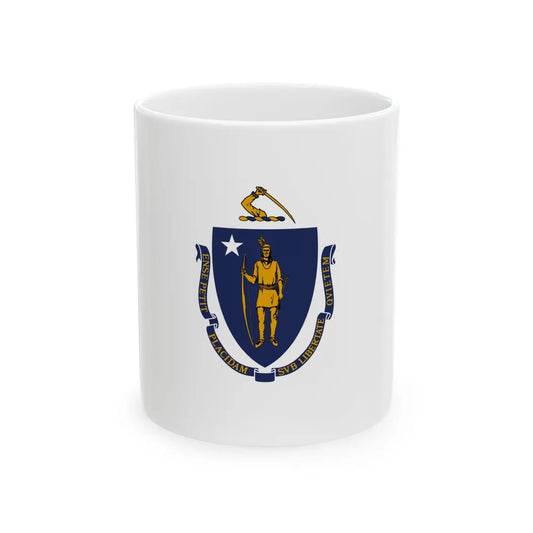 Flag of Massachusetts (United States) White Coffee Mug 11oz - Go Mug Yourself