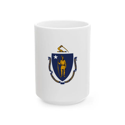 Flag of Massachusetts (United States) White Coffee Mug 15oz - Go Mug Yourself