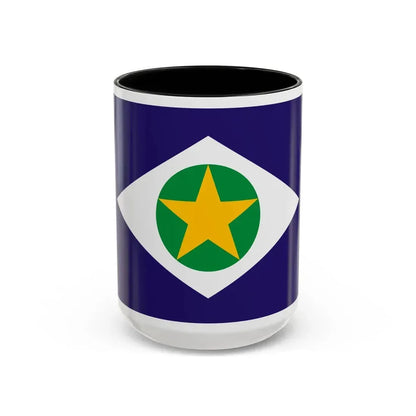 Flag of Mato Grosso Brazil - Accent Coffee Mug 15oz Black - Go Mug Yourself