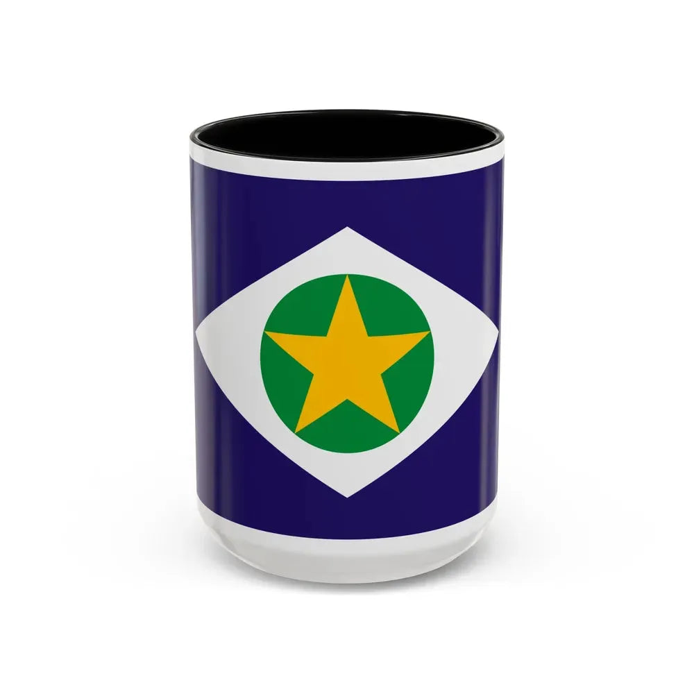 Flag of Mato Grosso Brazil - Accent Coffee Mug 15oz Black - Go Mug Yourself