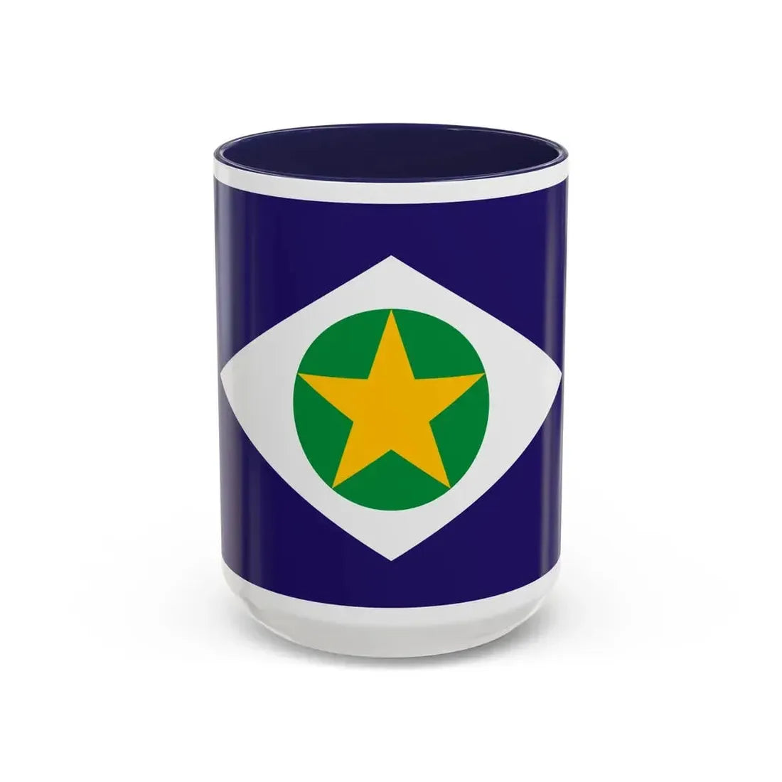 Flag of Mato Grosso Brazil - Accent Coffee Mug 15oz Navy - Go Mug Yourself