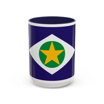 Flag of Mato Grosso Brazil - Accent Coffee Mug 15oz Navy - Go Mug Yourself