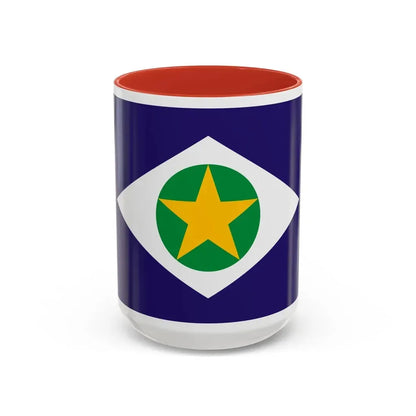 Flag of Mato Grosso Brazil - Accent Coffee Mug 15oz Red - Go Mug Yourself
