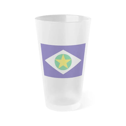 Flag of Mato Grosso Brazil - Frosted Pint Glass 16oz 16oz Frosted - Go Mug Yourself