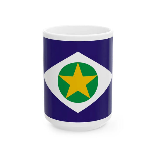 Flag of Mato Grosso Brazil - White Coffee Mug-15oz-Go Mug Yourself