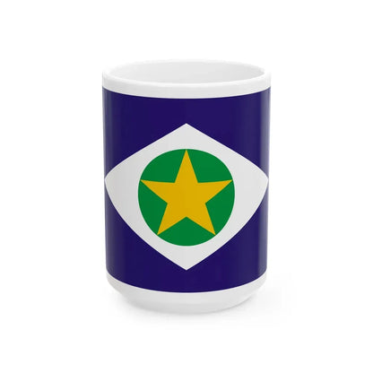 Flag of Mato Grosso Brazil - White Coffee Mug 15oz - Go Mug Yourself