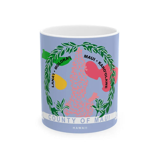 Flag of Maui County Hawaii (United States) White Coffee Mug 11oz - Go Mug Yourself
