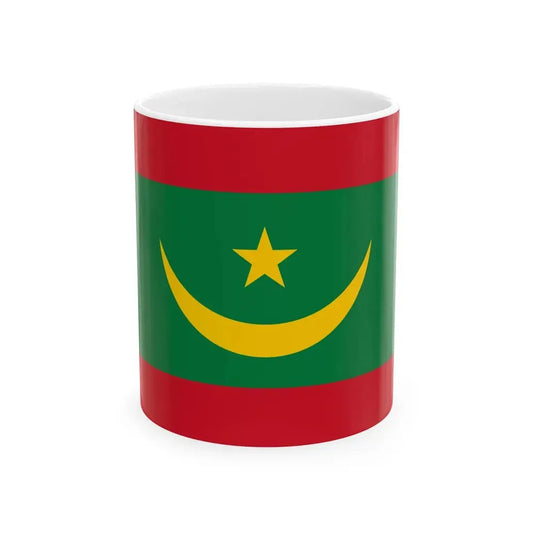 Flag of Mauritania Dark Green (Mauritania) White Coffee Mug 11oz - Go Mug Yourself