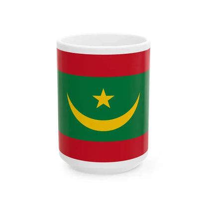 Flag of Mauritania Dark Green (Mauritania) White Coffee Mug 15oz - Go Mug Yourself