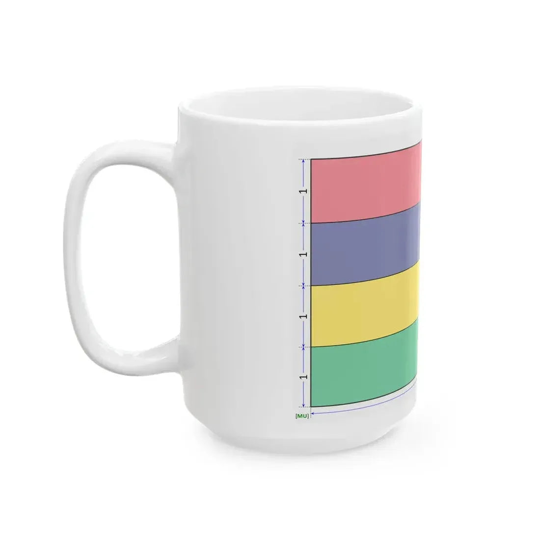 Flag of Mauritius construction sheet (Mauritius) White Coffee Mug - Go Mug Yourself