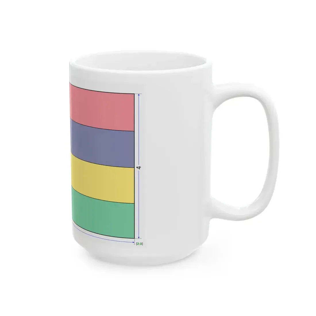 Flag of Mauritius construction sheet (Mauritius) White Coffee Mug - Go Mug Yourself