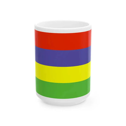 Flag of Mauritius WFB 2000 (Mauritius) White Coffee Mug 15oz - Go Mug Yourself