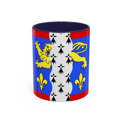 Flag of Mayenne France 2 - Accent Coffee Mug 11oz Navy - Go Mug Yourself