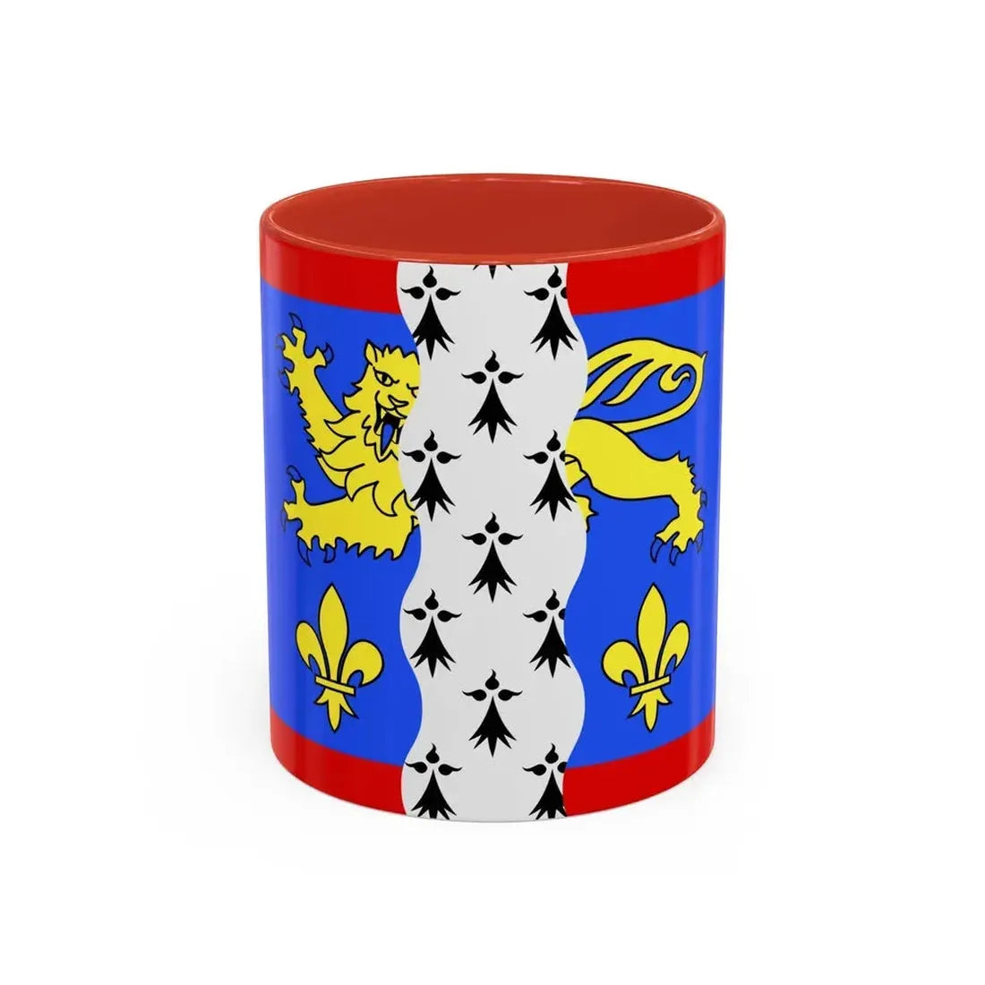 Flag of Mayenne France 2 - Accent Coffee Mug 11oz Red - Go Mug Yourself