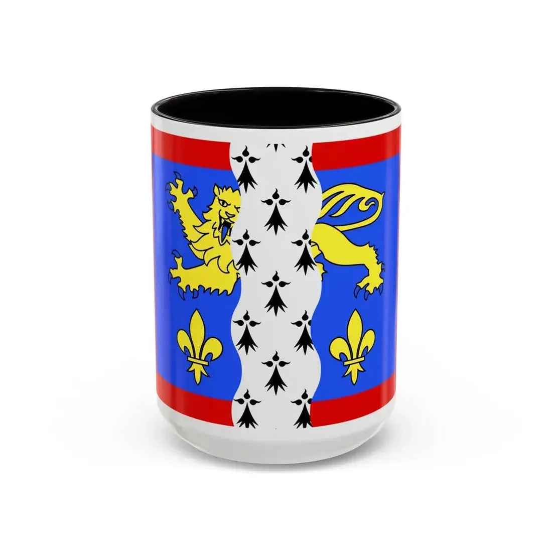 Flag of Mayenne France 2 - Accent Coffee Mug 15oz Black - Go Mug Yourself