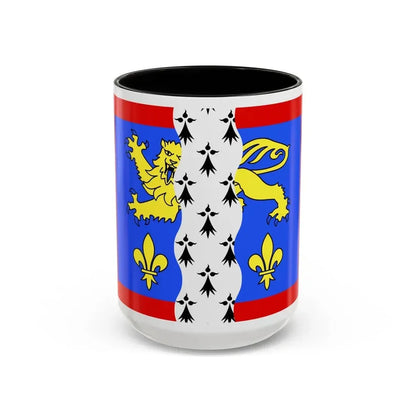 Flag of Mayenne France 2 - Accent Coffee Mug 15oz Black - Go Mug Yourself
