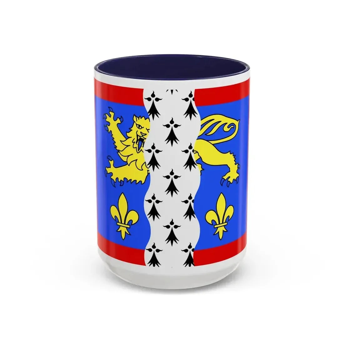 Flag of Mayenne France 2 - Accent Coffee Mug 15oz Navy - Go Mug Yourself