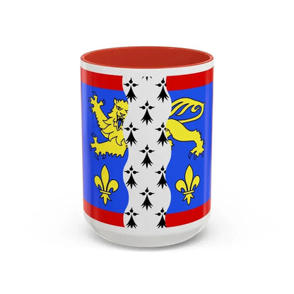 Flag of Mayenne France 2 - Accent Coffee Mug 15oz Red - Go Mug Yourself