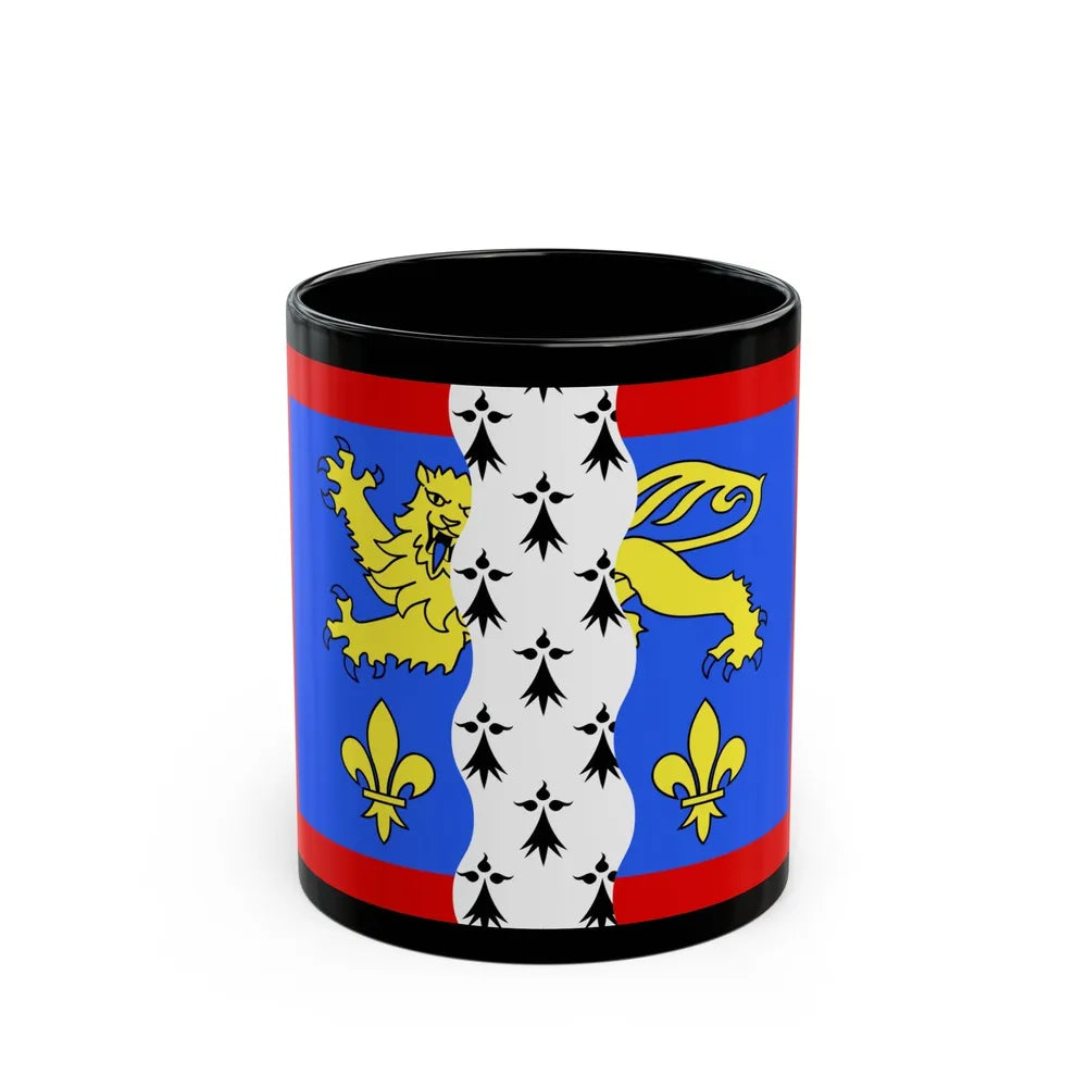 Flag of Mayenne France 2 - Black Coffee Mug-11oz-Go Mug Yourself